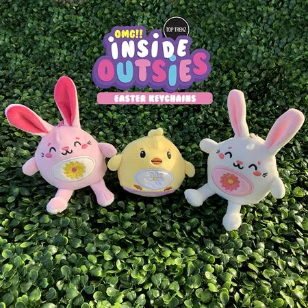 Easter Inside Outsies Plush Keychains - Assorted Styles